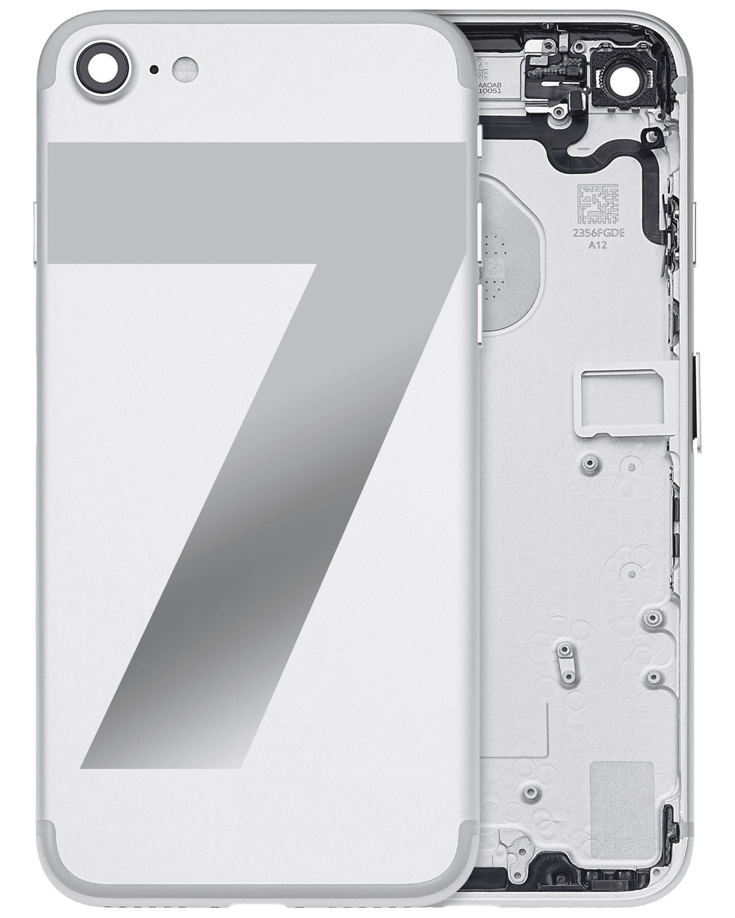 Back Housing W/ Small Components Pre-Installed For iPhone 7 (Pull) (Silver)