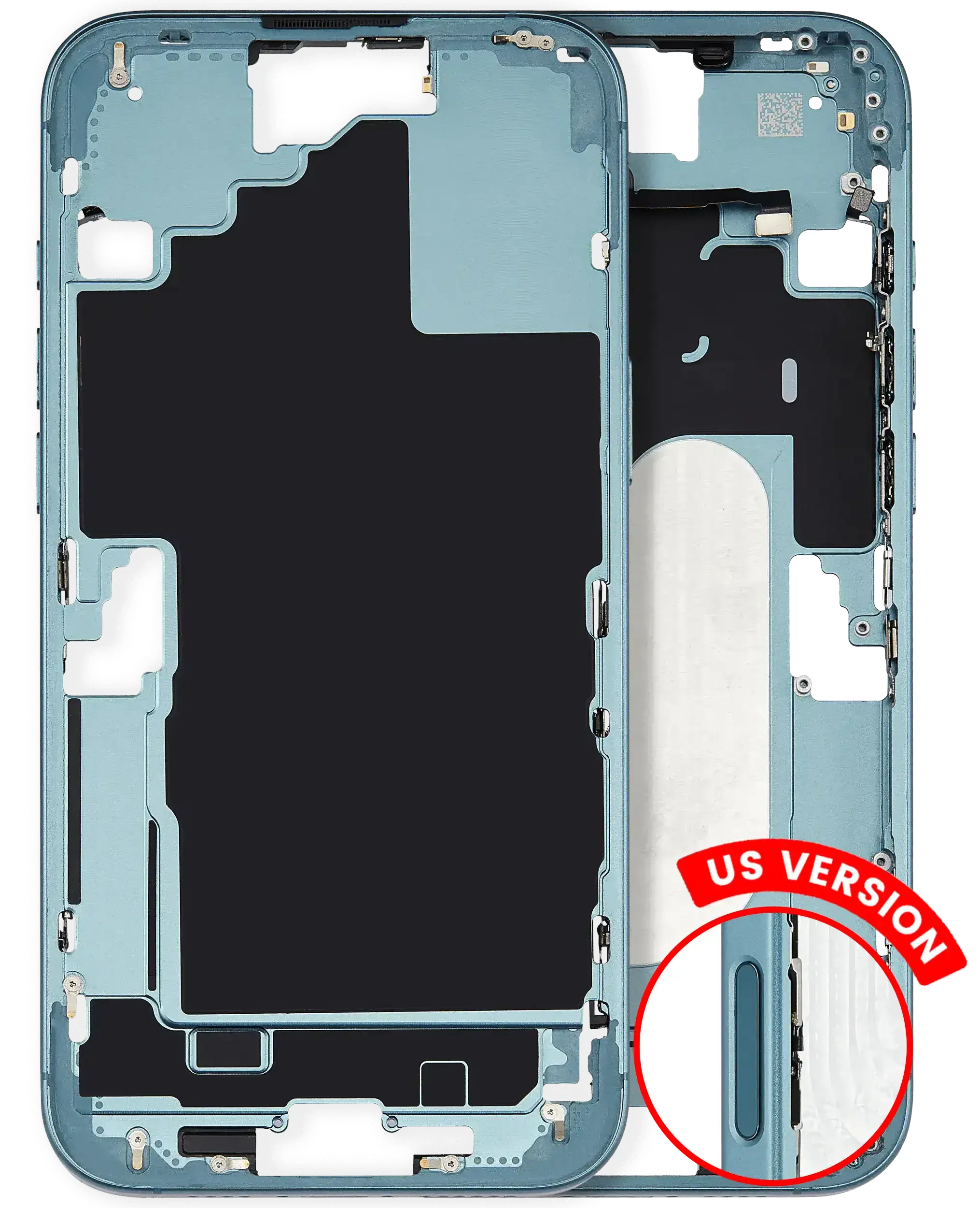 Mid-Frame Housing W/ Small Parts For iPhone 16 Plus (US Version) (Pull) (Teal)