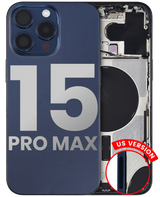 Back Housing W/ Small Parts For iPhone 15 Pro Max (US Version) (Pull) (Blue Titanium)