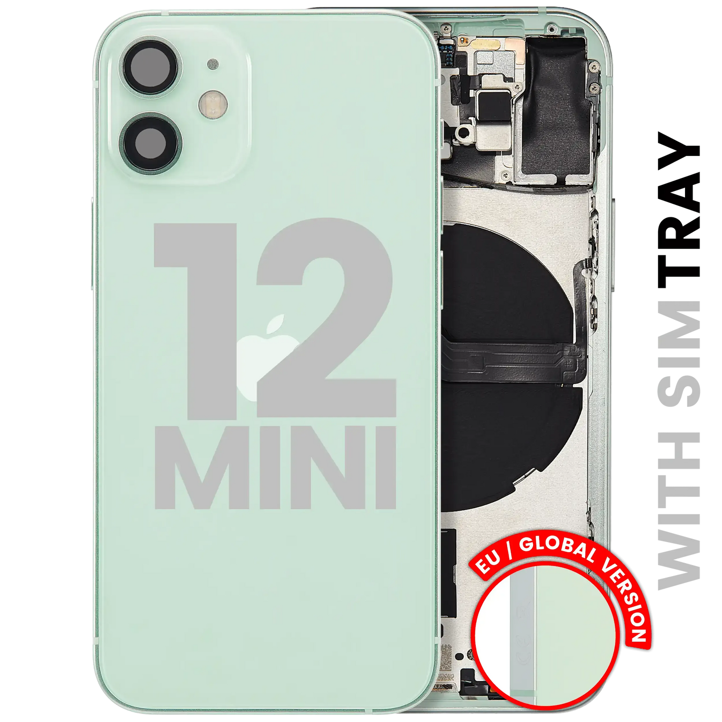 Back Housing W/ Small Parts For iPhone 12 Mini (EU / Global Version) (Pull) (Green)