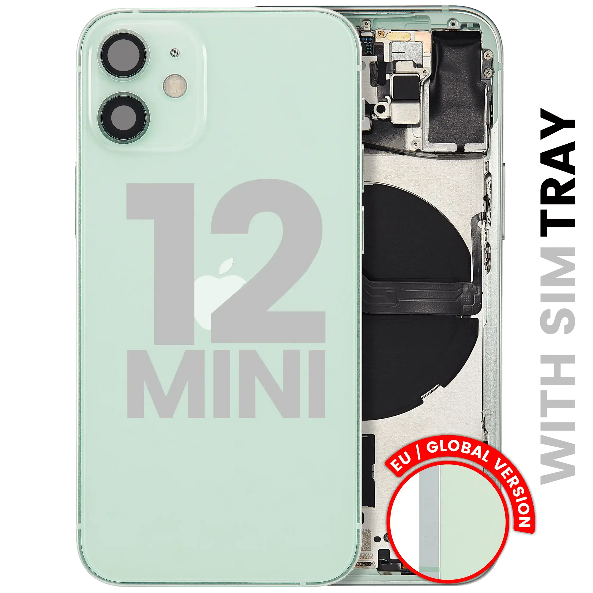 Back Housing W/ Small Parts For iPhone 12 Mini (EU / Global Version) (Pull) (Green)