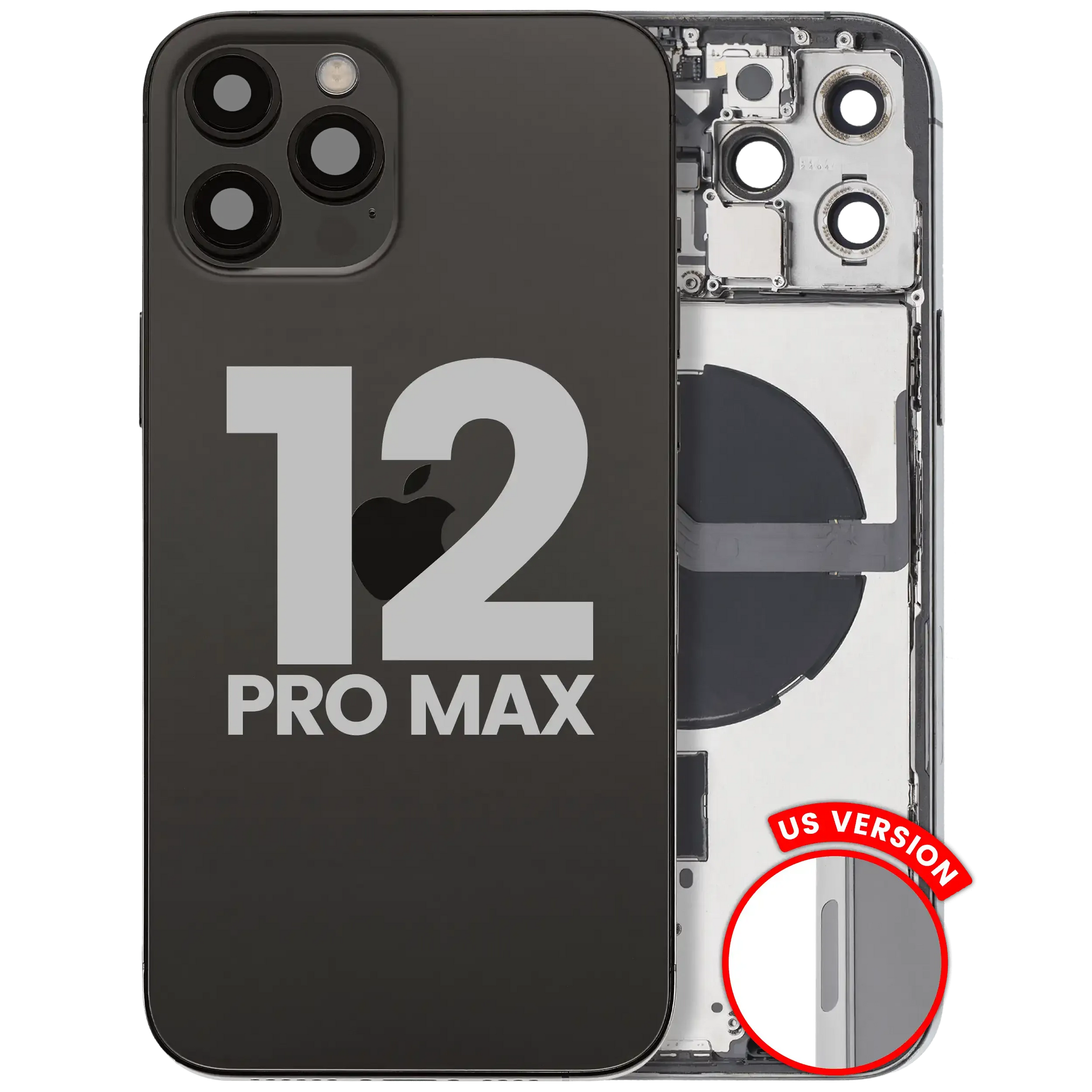 Back Housing W/ Small Parts For iPhone 12 Pro Max (US Version) (Pull) (Graphite)