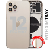 Back Housing W/ Small Parts For iPhone 12 Pro Max (EU / Global Version) (Pull) (Gold)