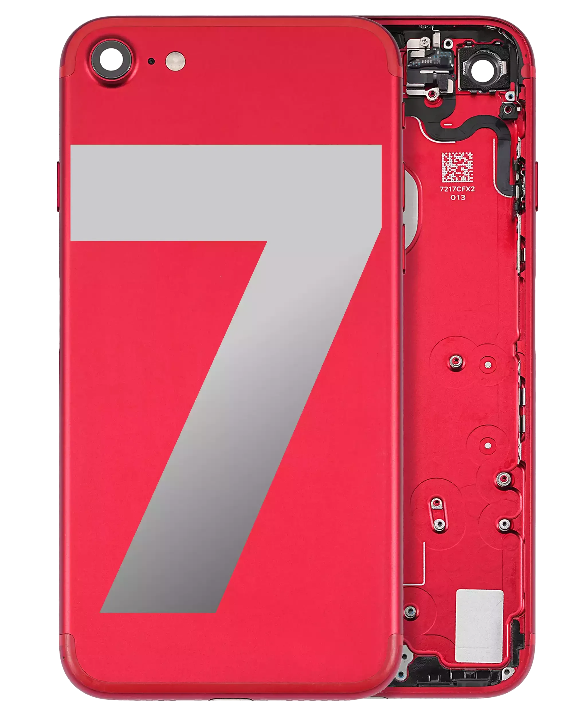 Back Housing W/ Small Components Pre-Installed For iPhone 7 (Pull) (Red)