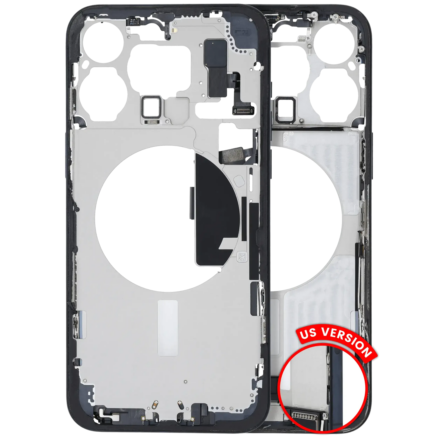 Mid-Frame Housing W/ Charging Port Flex & Small Parts For iPhone 15 Pro Max (US Version) (Pull) (Blue Titanium)