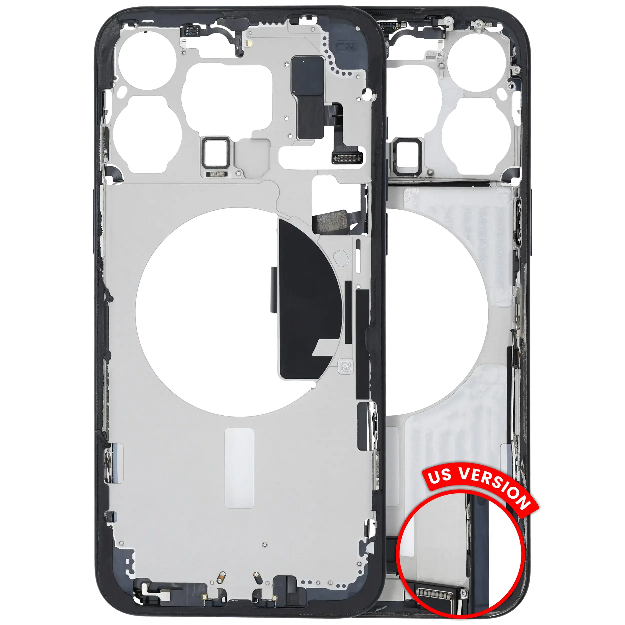 Mid-Frame Housing W/ Charging Port Flex & Small Parts For iPhone 15 Pro Max (US Version) (Pull) (Blue Titanium)