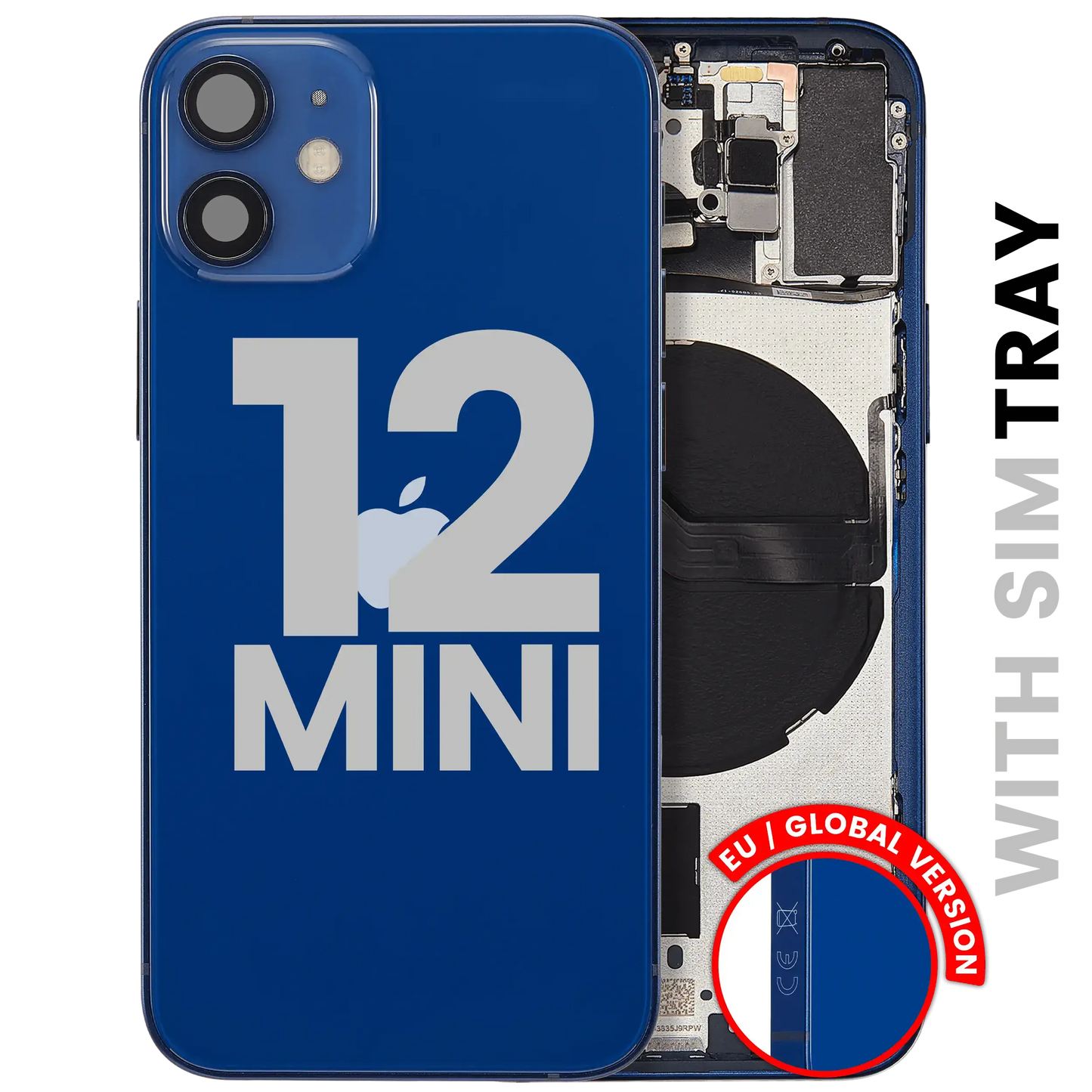 Back Housing W/ Small Parts For iPhone 12 Mini (EU / Global Version) (Pull) (Blue)