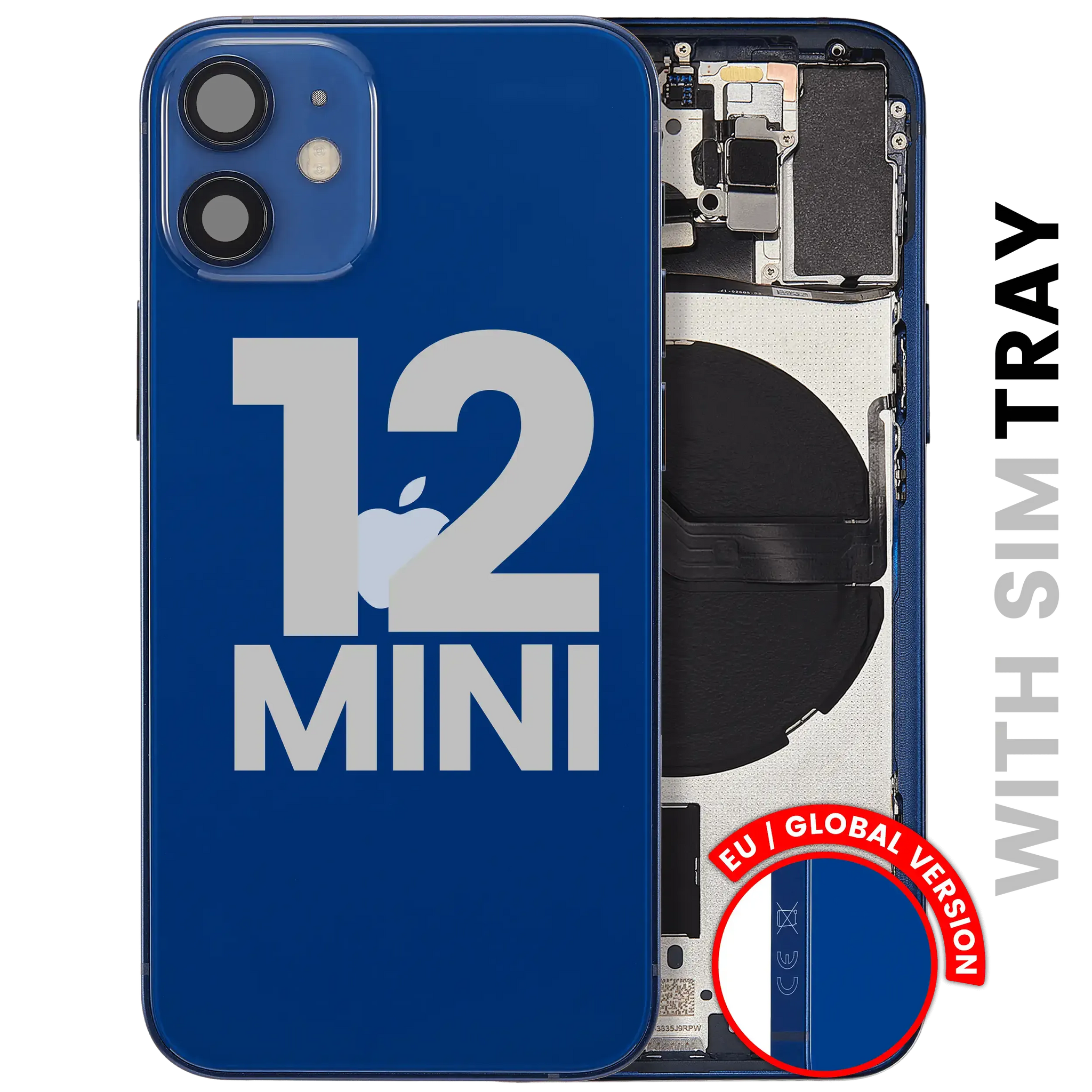Back Housing W/ Small Parts For iPhone 12 Mini (EU / Global Version) (Pull) (Blue)