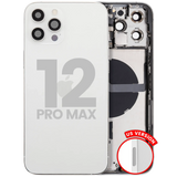 Back Housing W/ Charging Port Flex & Small Parts For iPhone 12 Pro Max (US Version) (Used OEM) (Pull) (Silver)