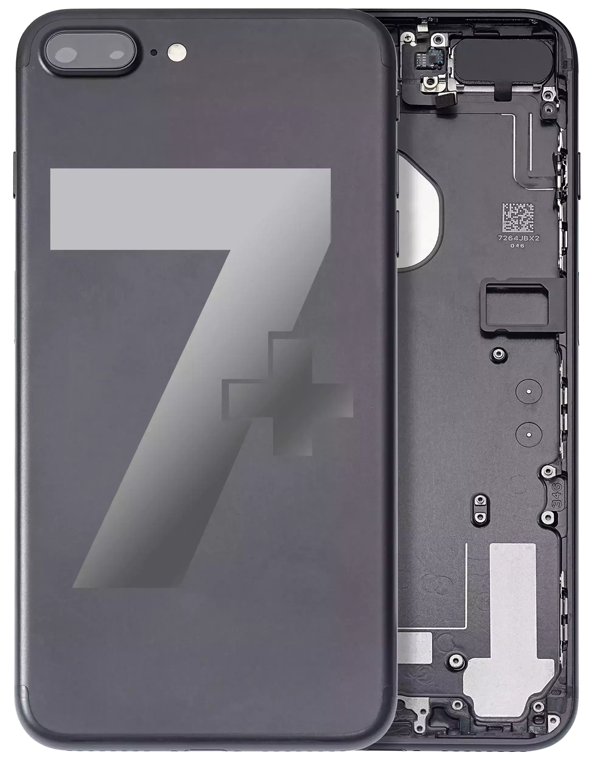 Back Housing W/ Small Components Pre-Installed For iPhone 7 Plus (Pull) (Matte Black)
