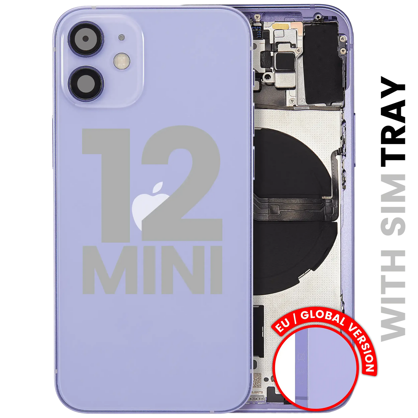Back Housing W/ Small Parts For iPhone 12 Mini (EU / Global Version) (Pull) (Purple)