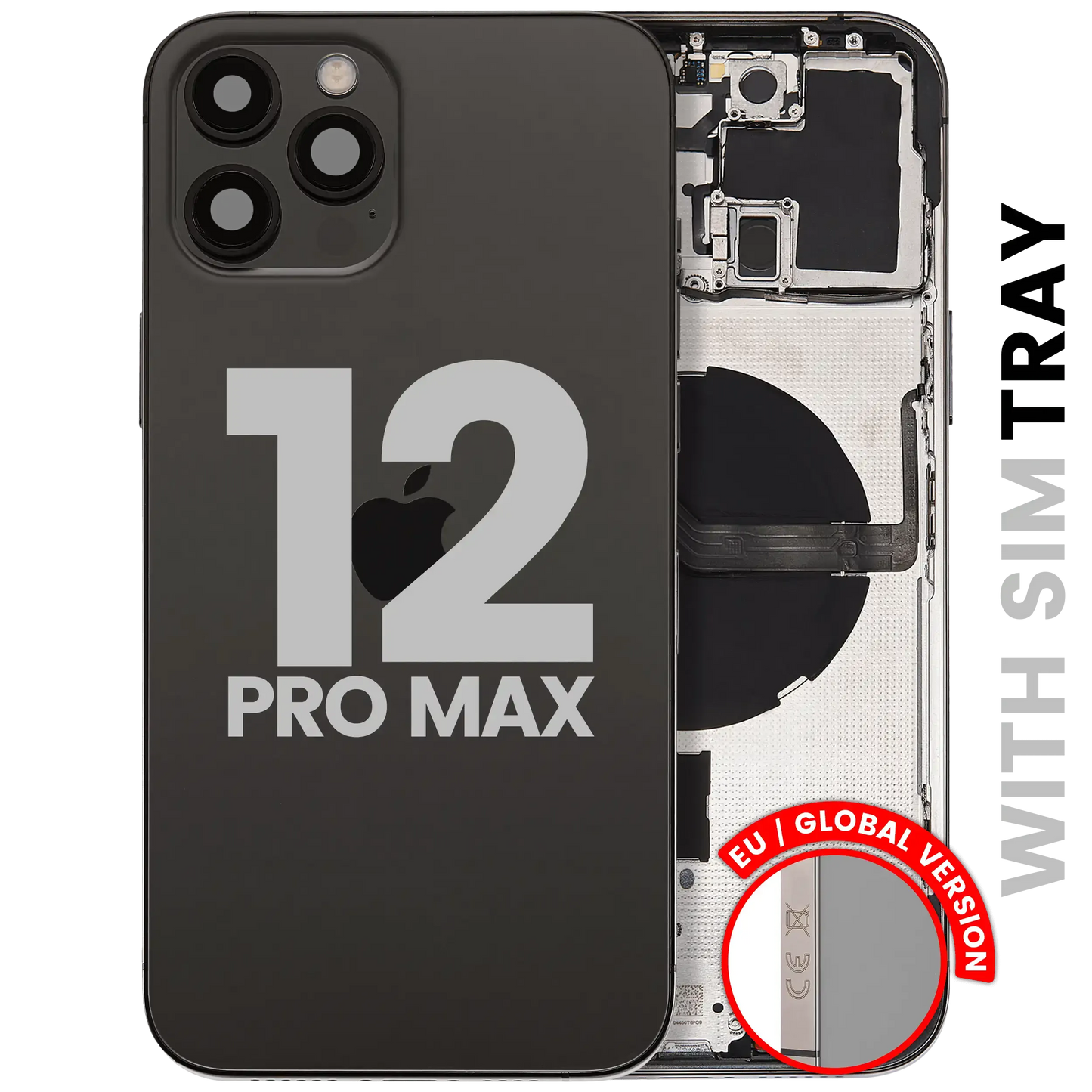Back Housing W/ Small Parts For iPhone 12 Pro Max (EU / Global Version) (Pull) (Graphite)