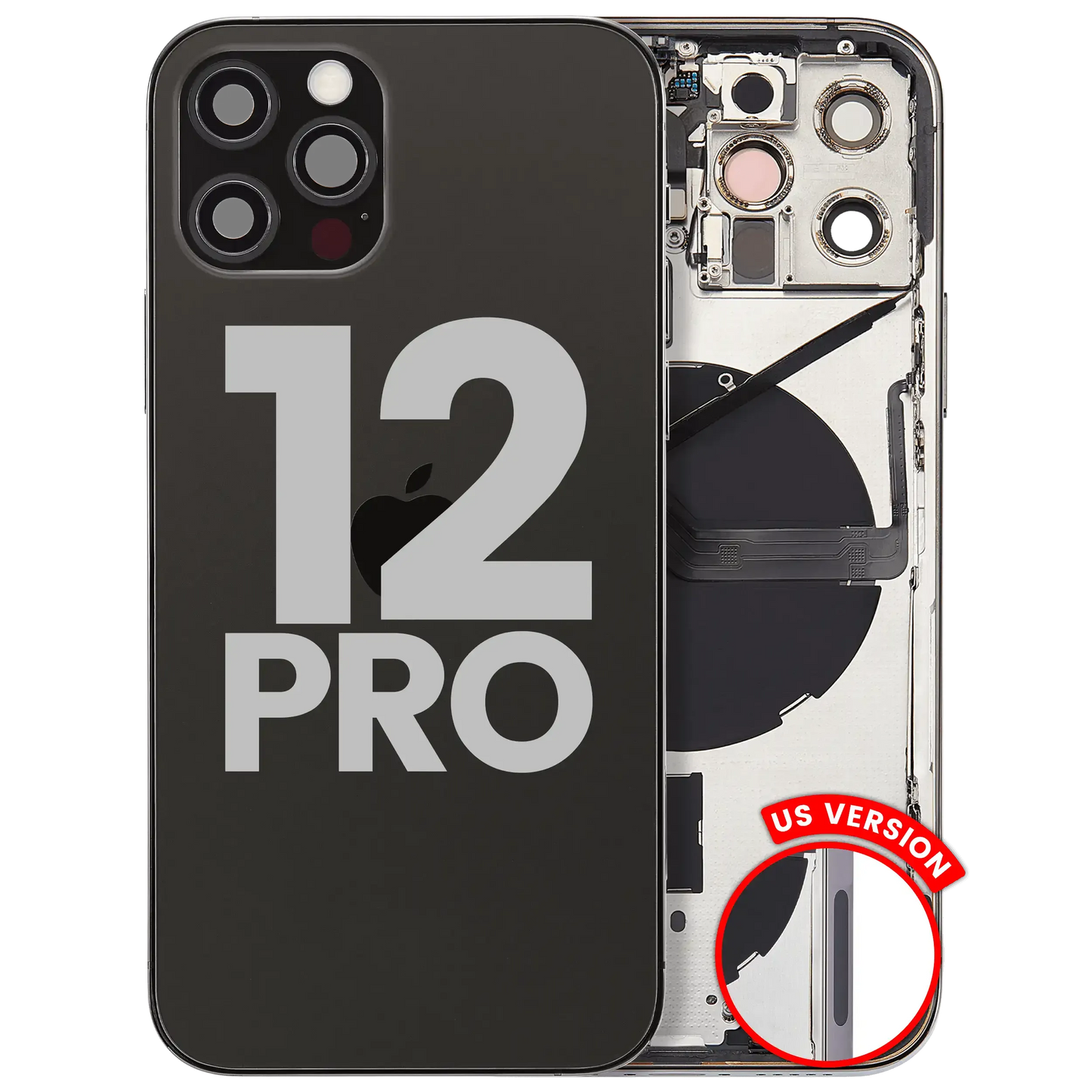 Back Housing W/ Small Parts For iPhone 12 Pro (US Version) (Used OEM) (Pull) (Graphite)