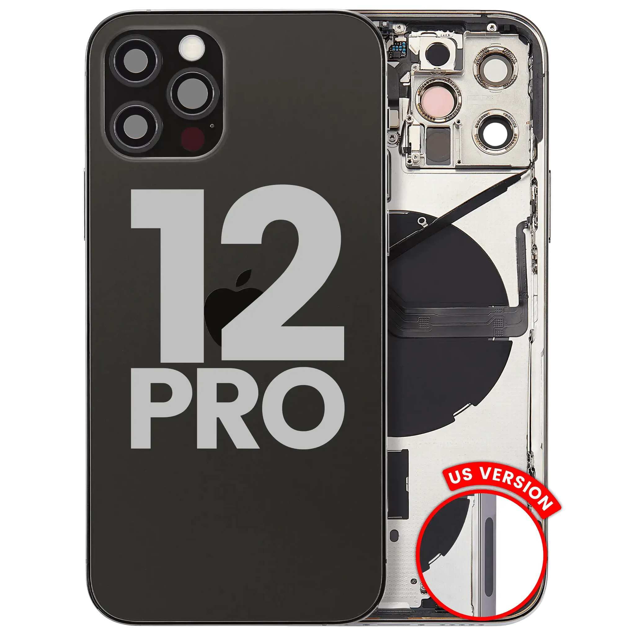 Back Housing W/ Small Parts For iPhone 12 Pro (US Version) (Used OEM) (Pull) (Graphite)