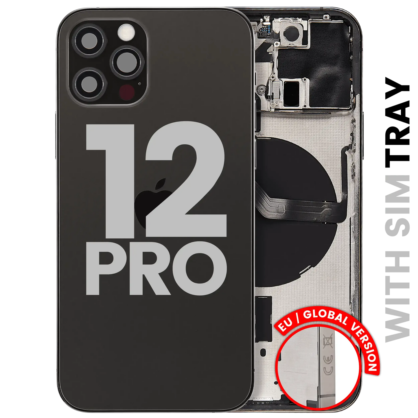 Back Housing W/ Small Parts For iPhone 12 Pro (EU / Global Version) (Pull) (Graphite)