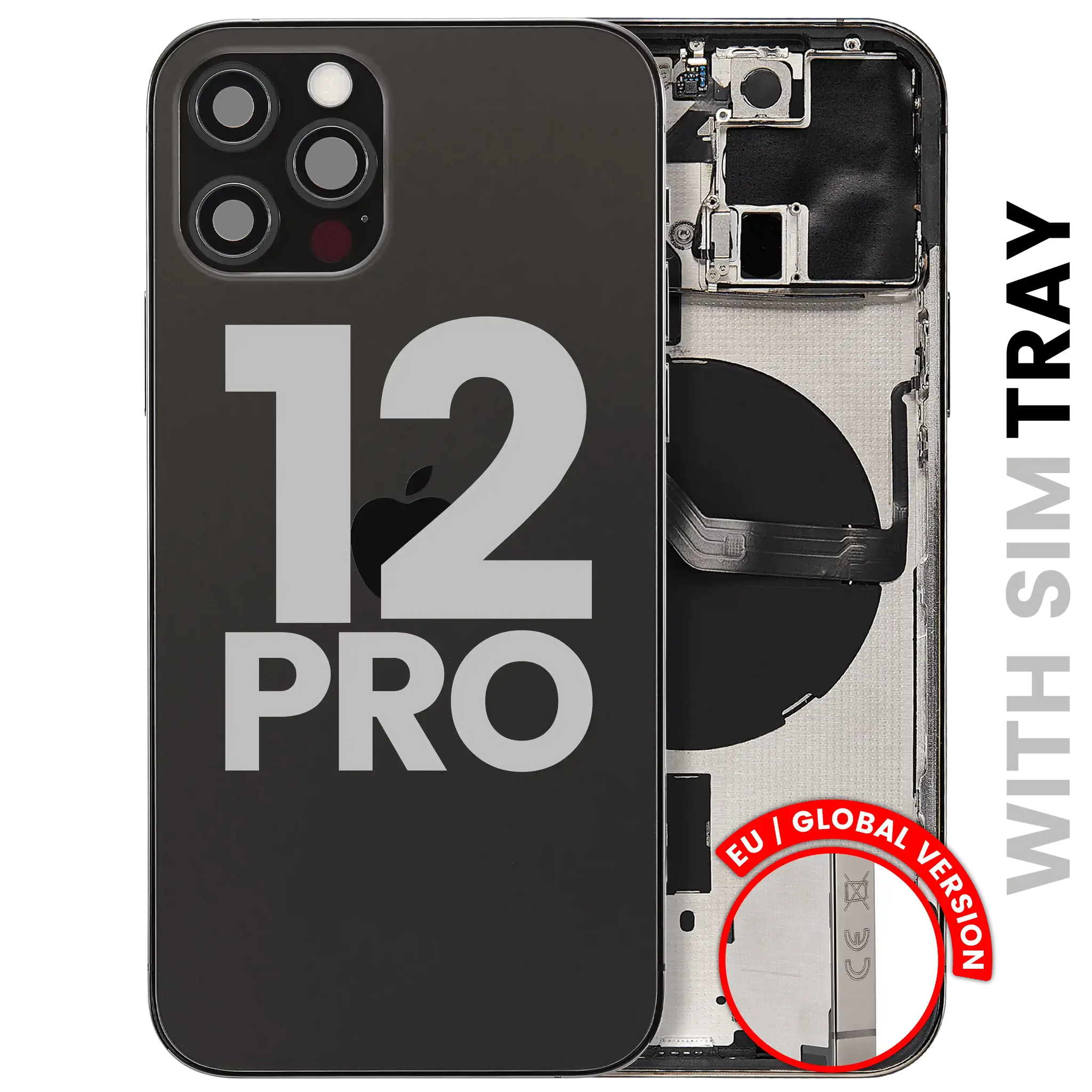 Back Housing W/ Small Parts For iPhone 12 Pro (EU / Global Version) (Pull) (Graphite)