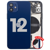 Back Housing W/ Charging Port Flex & Small Parts For iPhone 12 (US Version) (Used OEM) (Pull) (Blue)