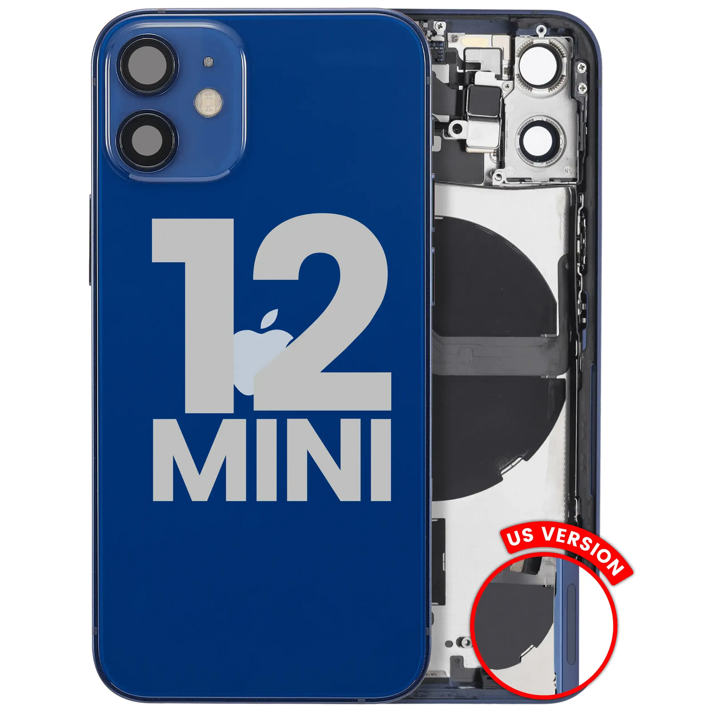 Back Housing W/ Small Parts For iPhone 12 Mini (US Version) (Pull) (Blue)