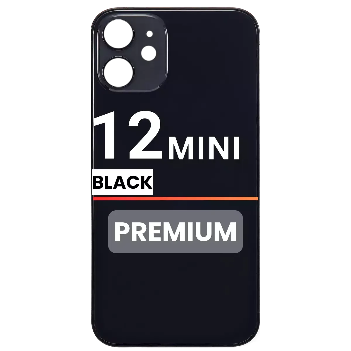 Back Glass Compatible For Apple iPhone 12 Mini (Pull) (Black)