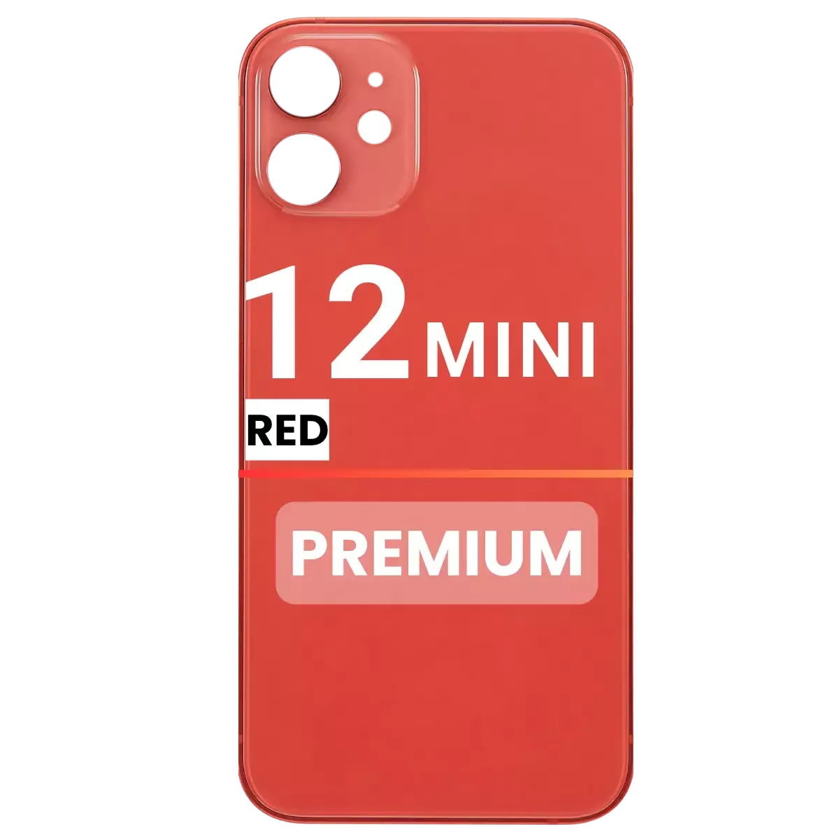 Back Glass Compatible For Apple iPhone 12 Mini (Pull) (Red)