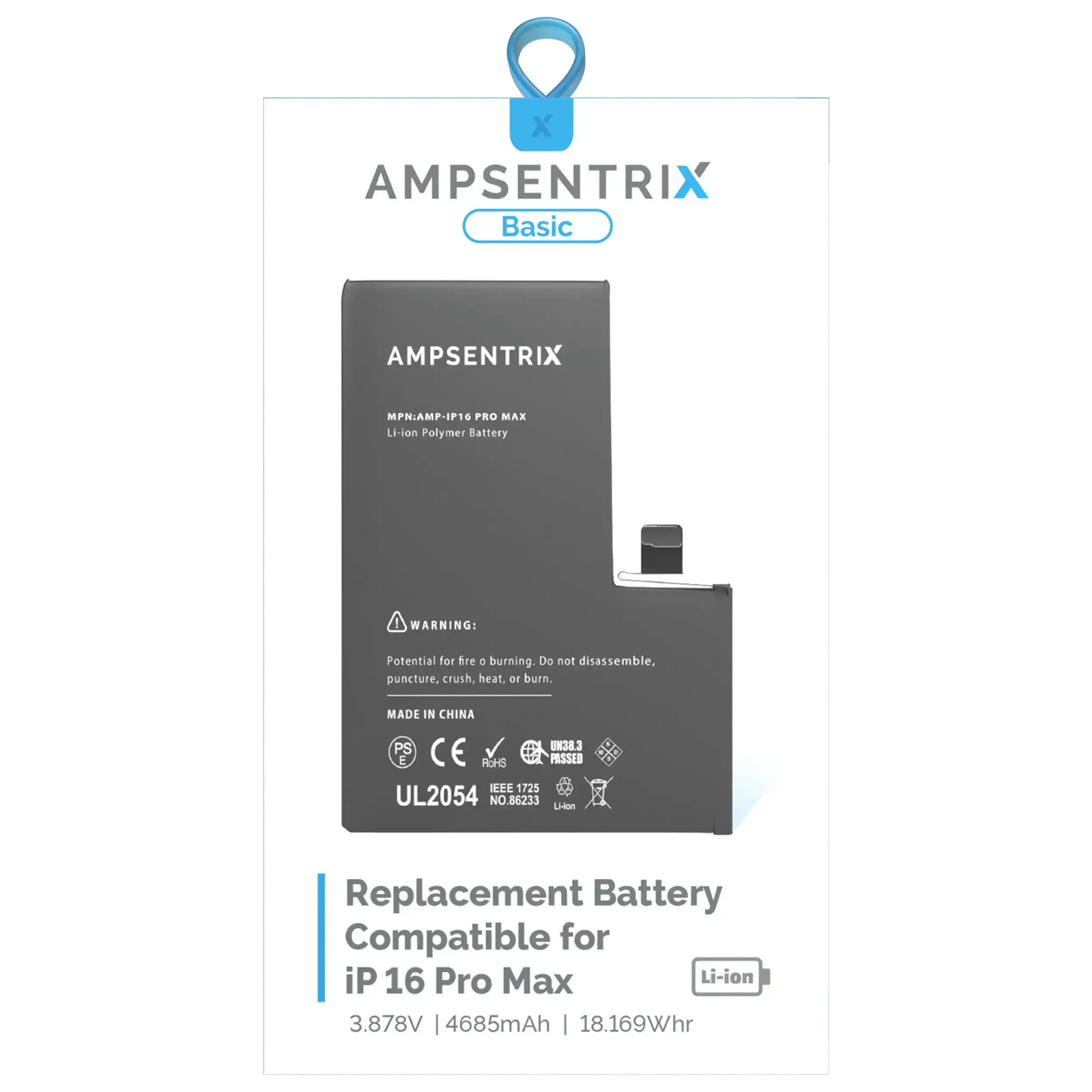 Replacement Battery For iPhone 16 Pro Max (Standard)