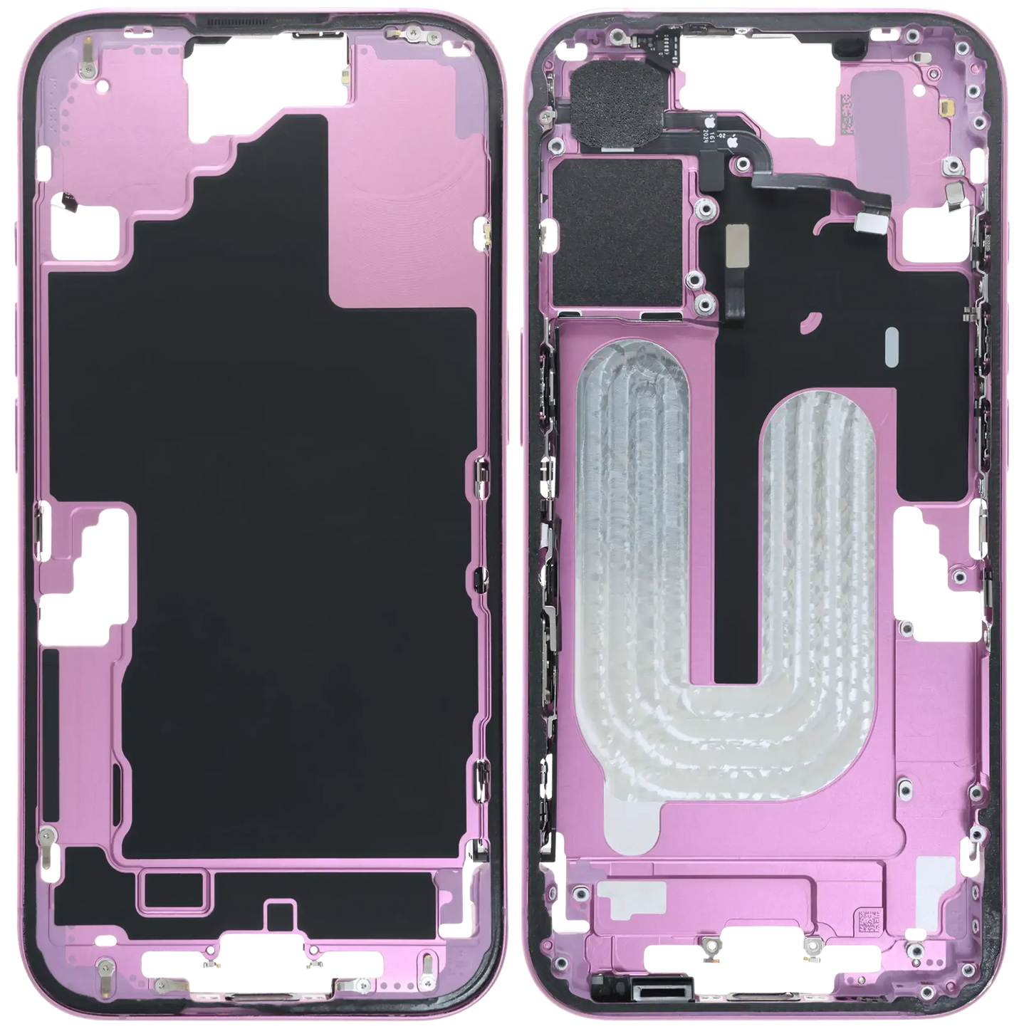 Mid-Frame Housing W/ Small Parts For iPhone 16 (US Version) (Pull) (Pink)