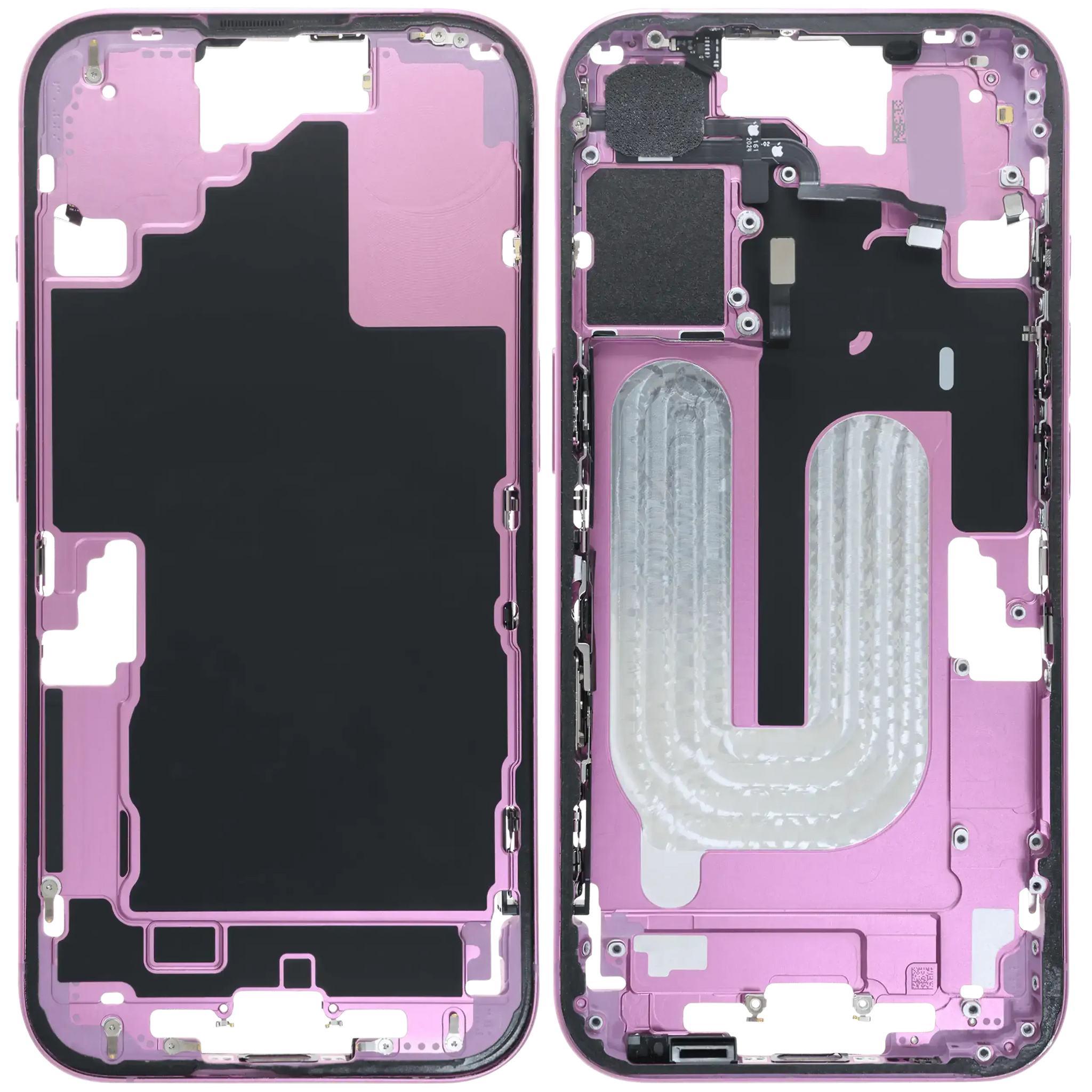 Mid-Frame Housing W/ Small Parts For iPhone 16 (US Version) (Pull) (Pink)