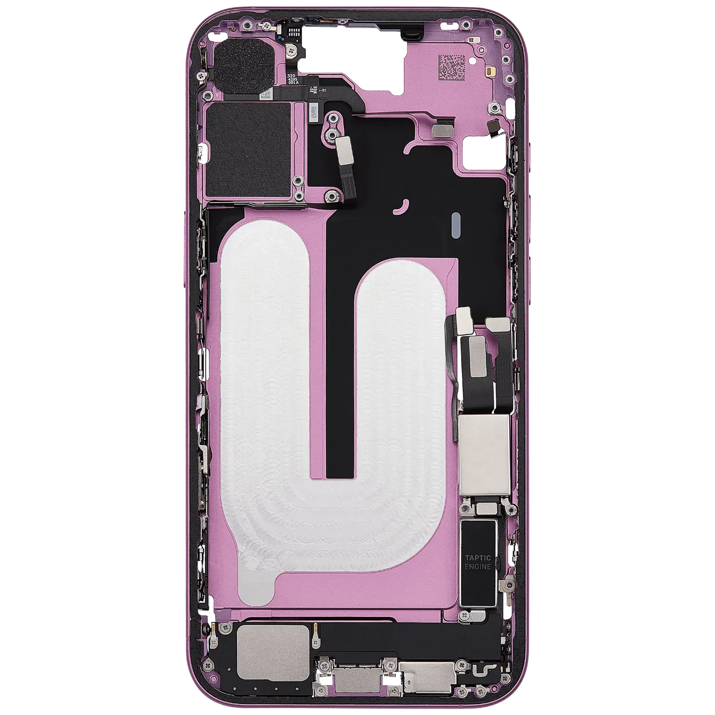 Mid-Frame Housing W/ Charging Port Flex & Small Parts For iPhone 16 Plus (US Version) (Pull) (Pink)