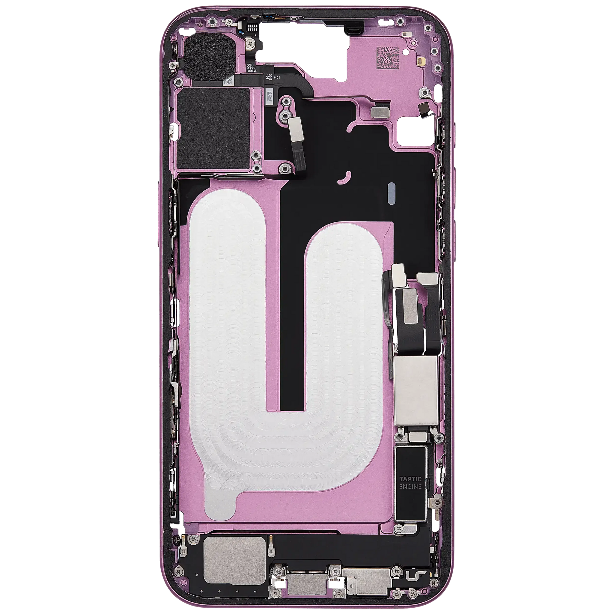 Mid-Frame Housing W/ Charging Port Flex & Small Parts For iPhone 16 Plus (US Version) (Pull) (Pink)