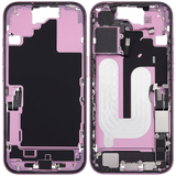 Mid-Frame Housing W/ Charging Port Flex & Small Parts For iPhone 16 (US Version) (Pull) (Pink)