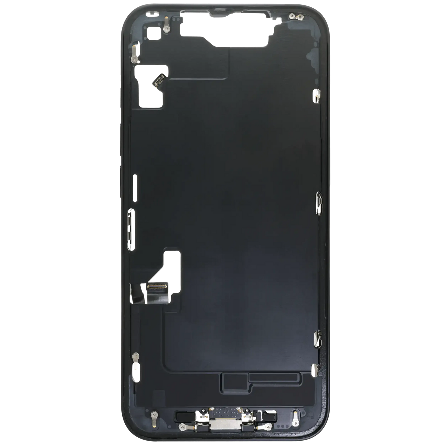 Mid-Frame Housing W/ Charging Port Flex & Small Parts For iPhone 16e (US Version) (Pull) (Black)