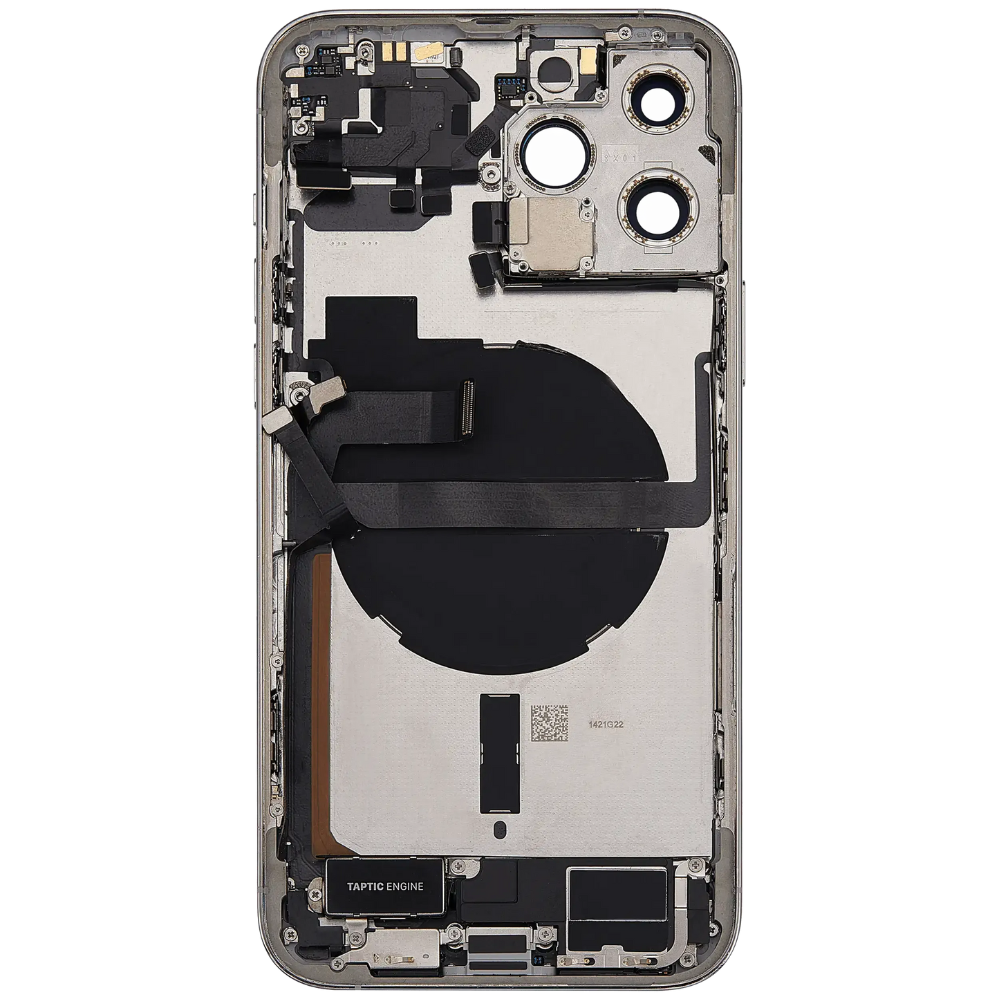 Back Housing W/ Charging Port Flex & Small Parts For iPhone 13 Pro Max (US Version) (Used OEM) (Pull) (Silver)