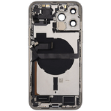 Back Housing W/ Charging Port Flex & Small Parts For iPhone 13 Pro Max (US Version) (Used OEM) (Pull) (Silver)