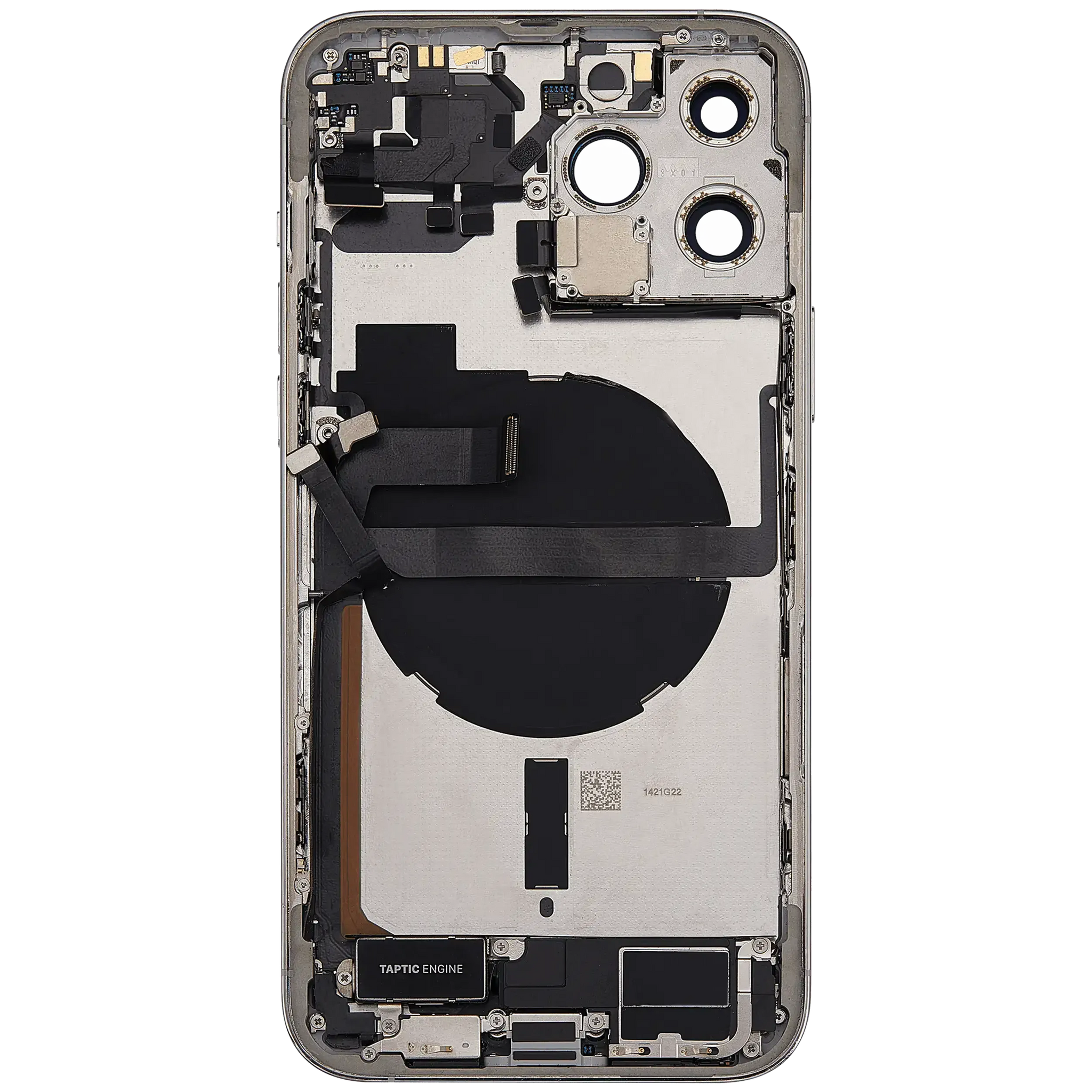 Back Housing W/ Charging Port Flex & Small Parts For iPhone 13 Pro Max (US Version) (Used OEM) (Pull) (Silver)