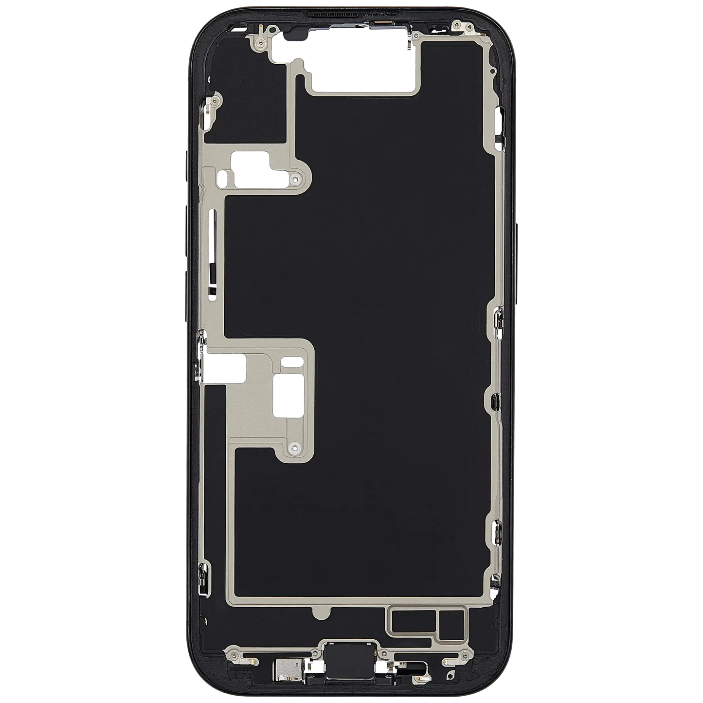 Mid-Frame Housing W/ Charging Port Flex & Small Parts For iPhone 16 Pro (EU / Global Version) (Pull) (Black Titanium)