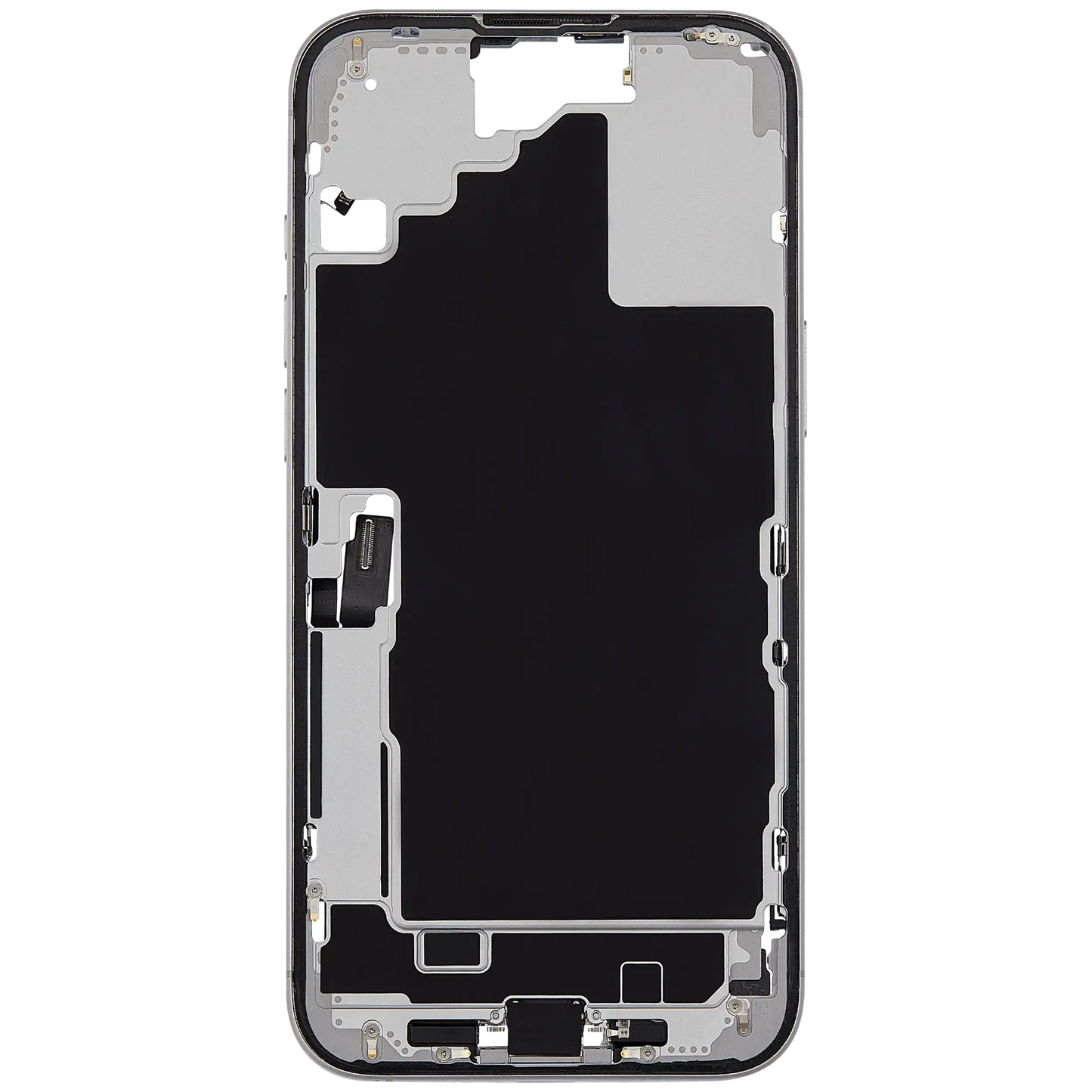 Mid-Frame Housing W/ Charging Port Flex & Small Parts For iPhone 16 Plus (US Version) (Pull) (White)