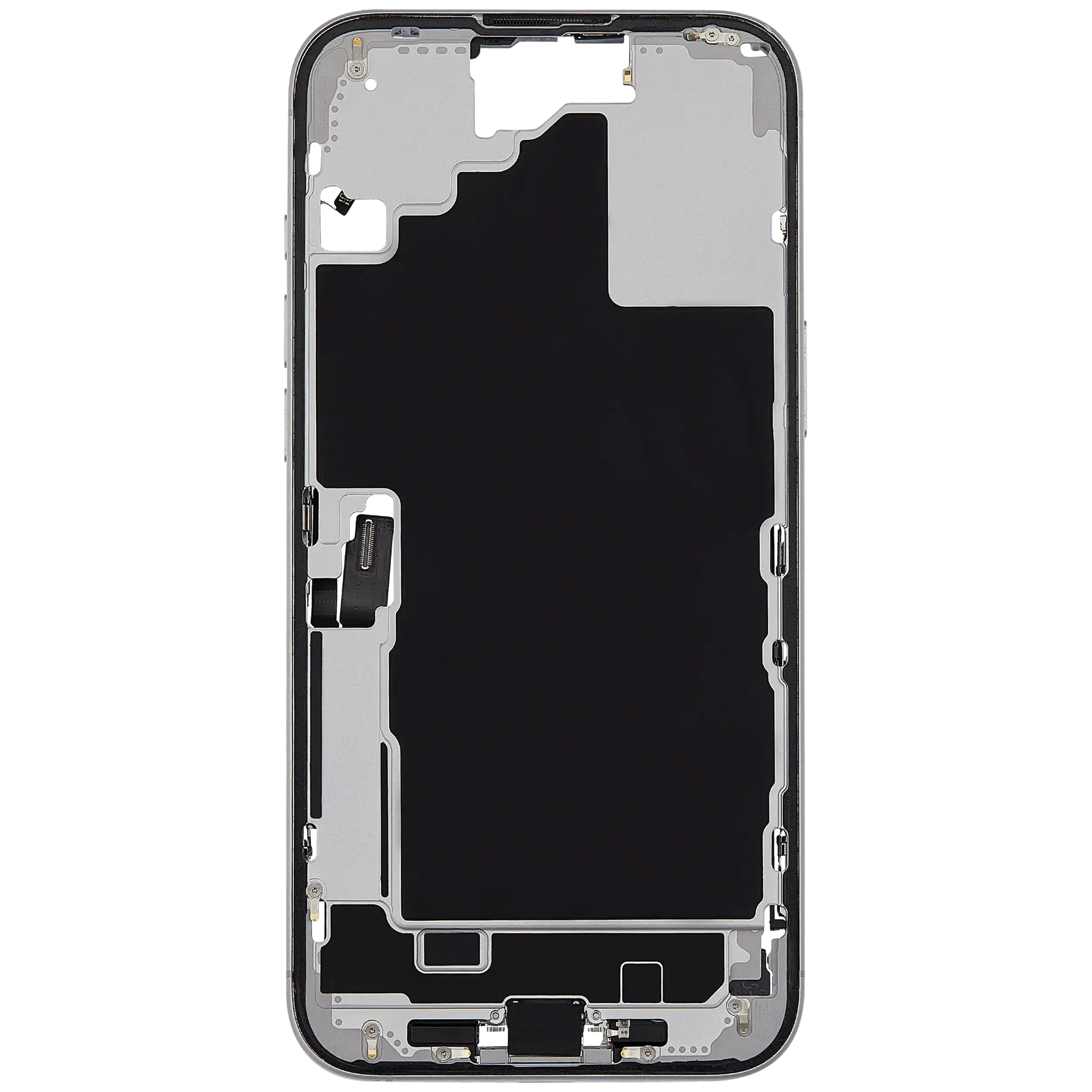 Mid-Frame Housing W/ Charging Port Flex & Small Parts For iPhone 16 Plus (US Version) (Pull) (White)