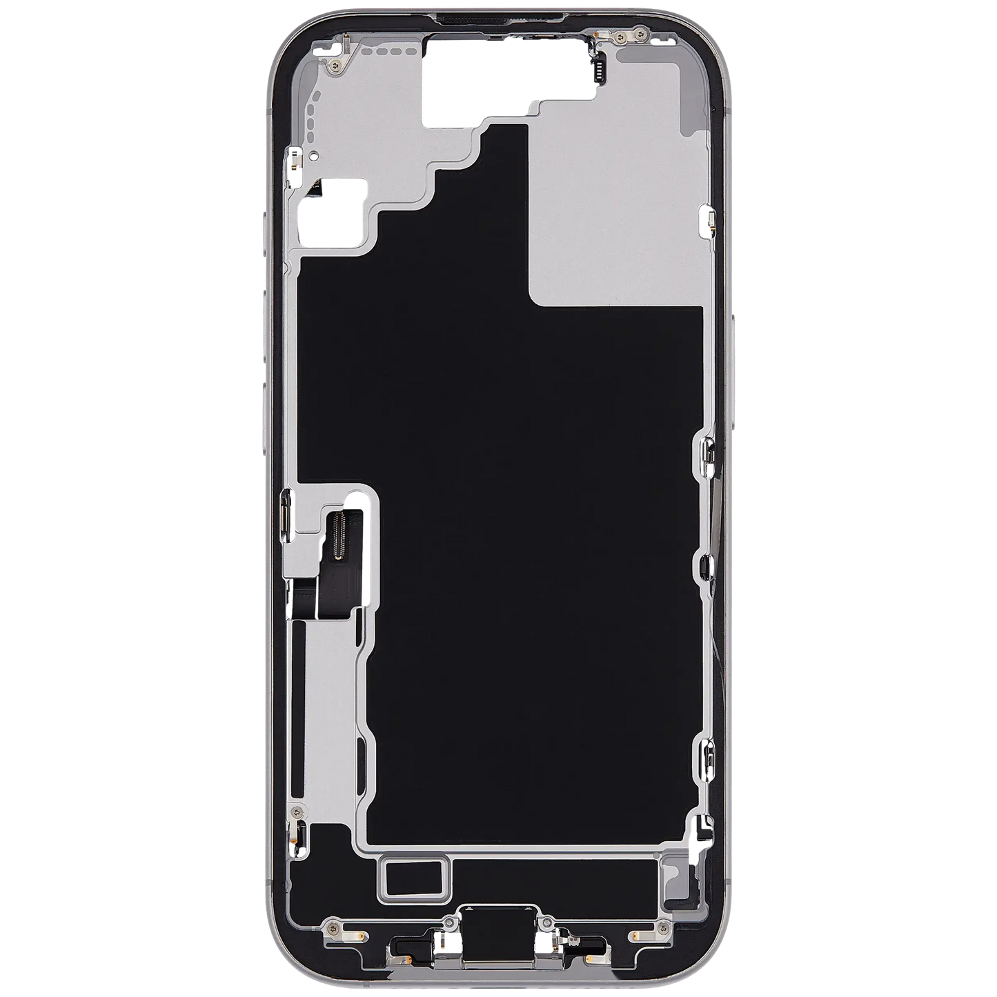 Mid-Frame Housing W/ Charging Port Flex & Small Parts For iPhone 17 (US Version) (Pull) (White)