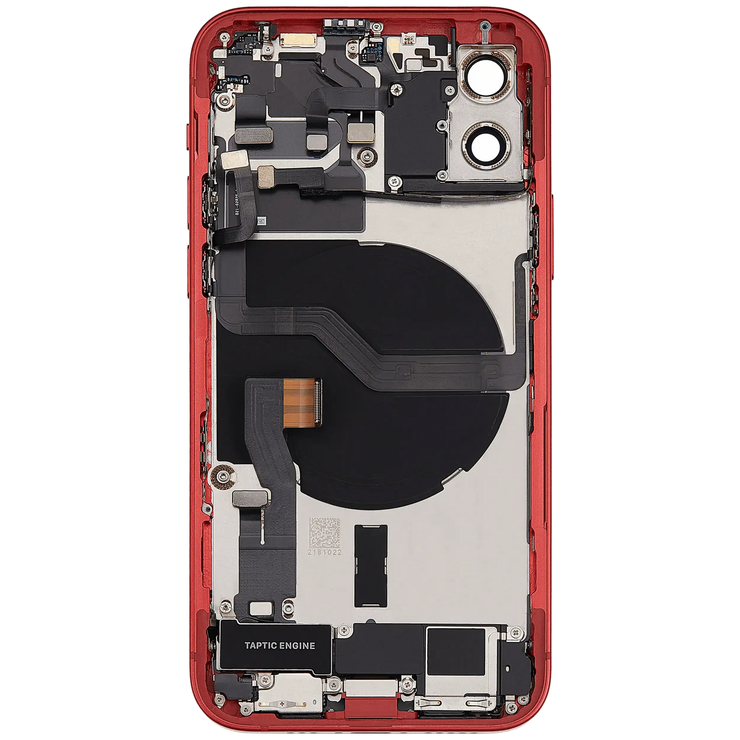 Back Housing W/ Charging Port Flex & Small Parts For iPhone 12 (US Version) (Used OEM) (Pull) (Red)