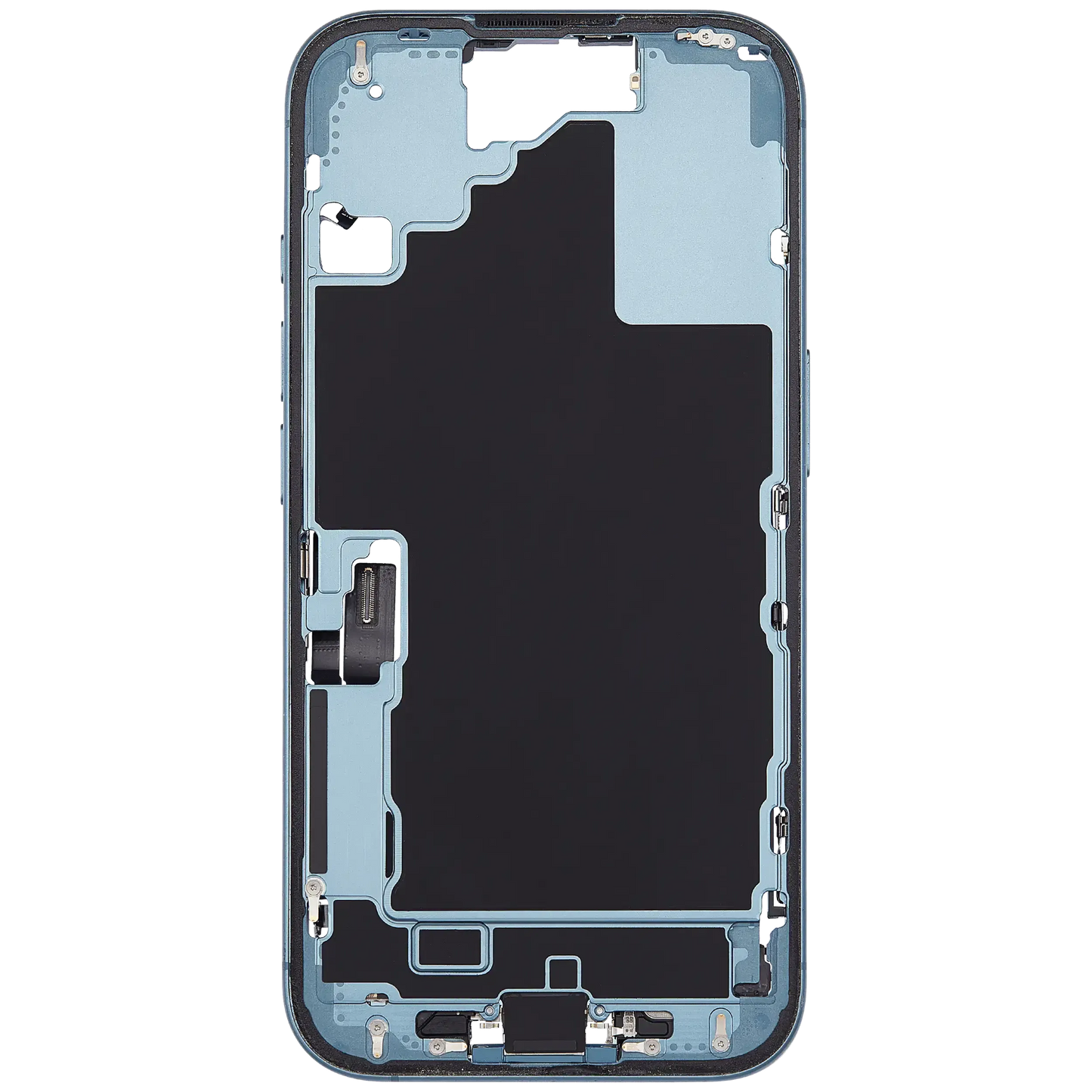 Mid-Frame Housing W/ Charging Port Flex & Small Parts For iPhone 16 (US Version) (Pull) (Teal)