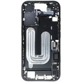 Mid-Frame Housing W/ Charging Port Flex & Small Parts For iPhone 16 (EU / Global Version) (Pull) (Black)