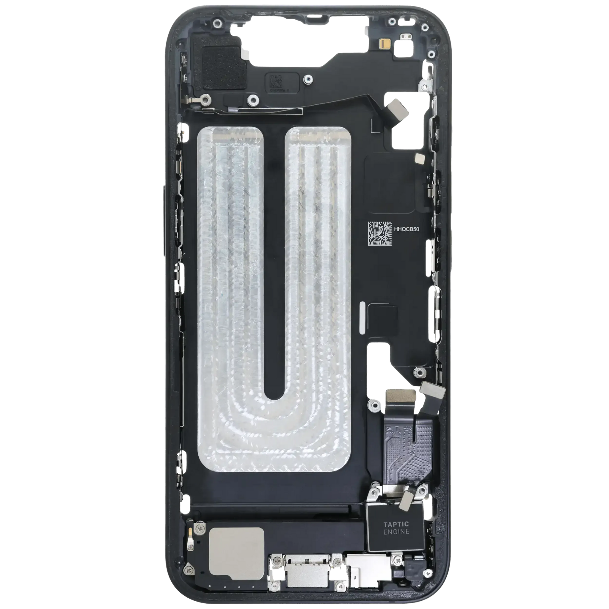 Mid-Frame Housing W/ Charging Port Flex & Small Parts For iPhone 16e (US Version) (Pull) (Black)
