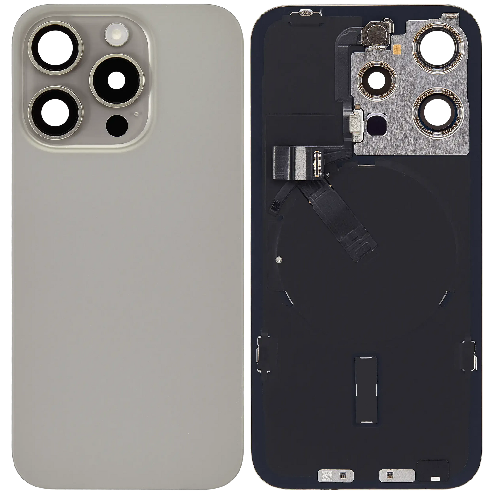 Back Glass w/ MagSafe Magnet & NFC & Flashlight Flex For iPhone 15 Pro (Pull) (Natural Titanium)