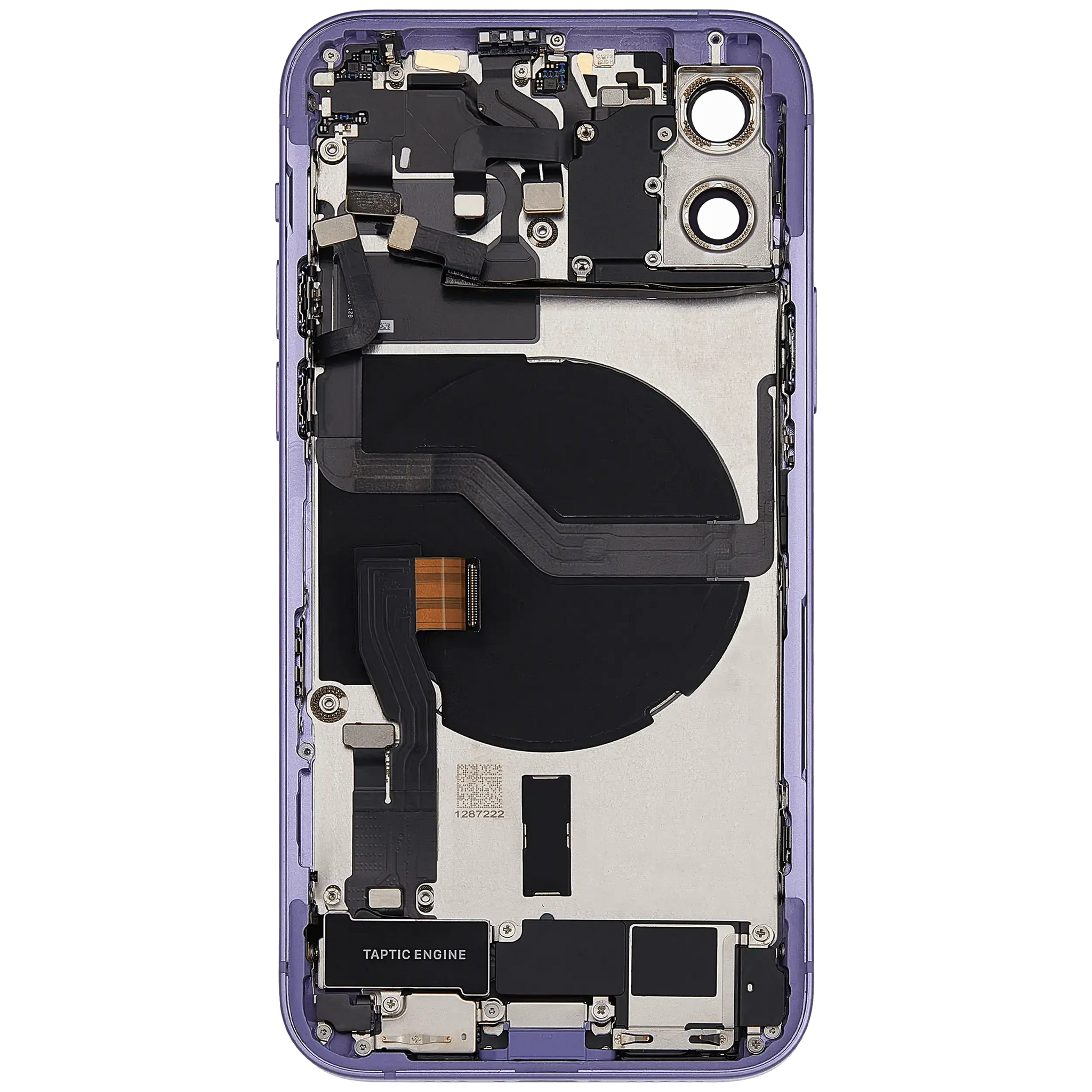 Back Housing W/ Charging Port Flex & Small Parts For iPhone 12 (US Version) (Used OEM) (Pull) (Purple)