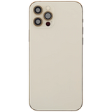 Back Housing W/ Charging Port Flex & Small Parts For iPhone 12 Pro (EU / Global Version) (Used OEM) (Pull) (Gold)
