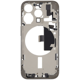 Mid-Frame Housing W/ Charging Port Flex & Small Parts For iPhone 15 Pro (US Version) (Pull) (Natural Titanium)