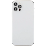 Back Housing W/ Charging Port Flex & Small Parts For iPhone 12 Pro (EU / Global Version) (Used OEM) (Pull) (Silver)
