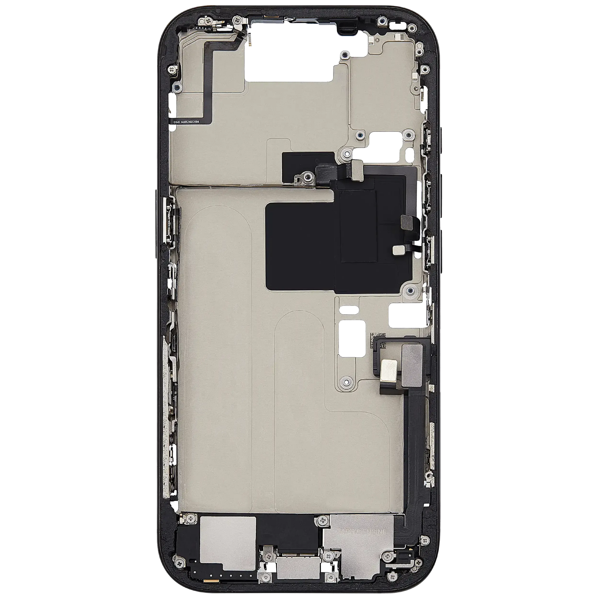 Mid-Frame Housing W/ Charging Port Flex & Small Parts For iPhone 16 Pro (EU / Global Version) (Pull) (Black Titanium)
