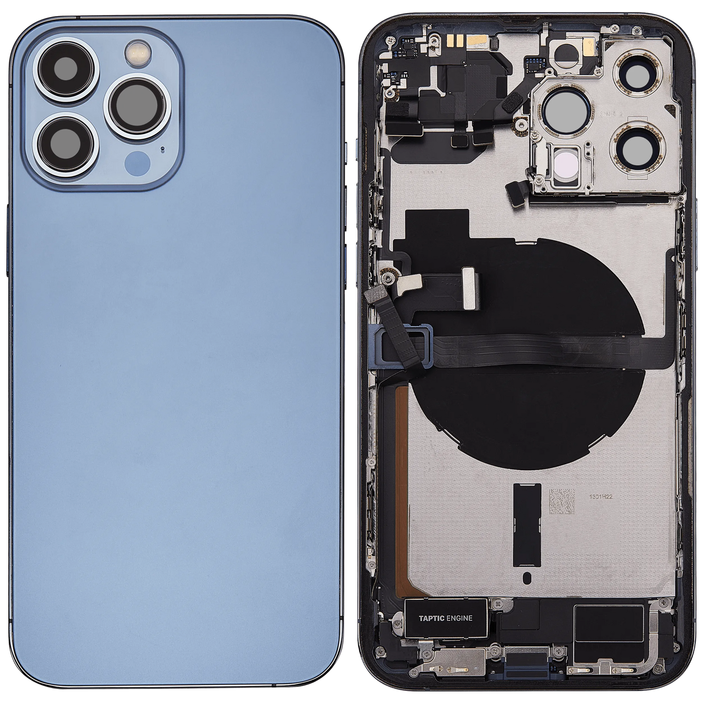 Back Housing W/ Small Parts For iPhone 13 Pro Max (EU / Global Version) (Used OEM) (Pull) (Sierra Blue)