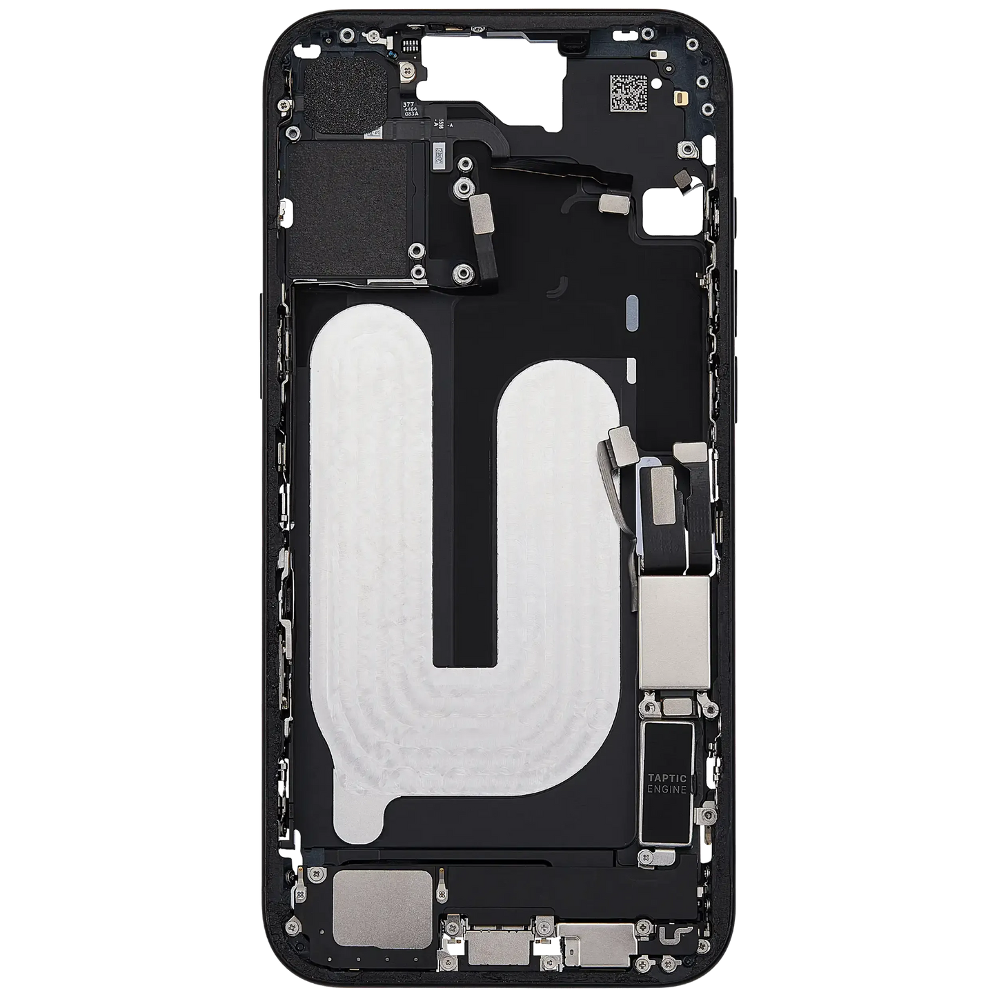 Mid-Frame Housing W/ Charging Port Flex & Small Parts For iPhone 16 Plus (US Version) (Pull) (Black)
